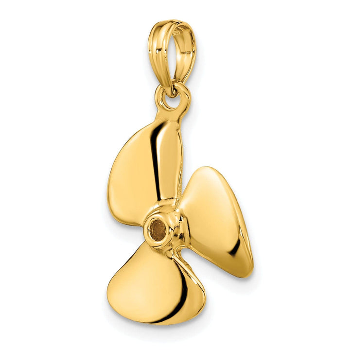 Lovely Rita's Pendants & Charms 14K Yellow Gold 3-D Polished Finished Three Blade Boat Propeller Charm