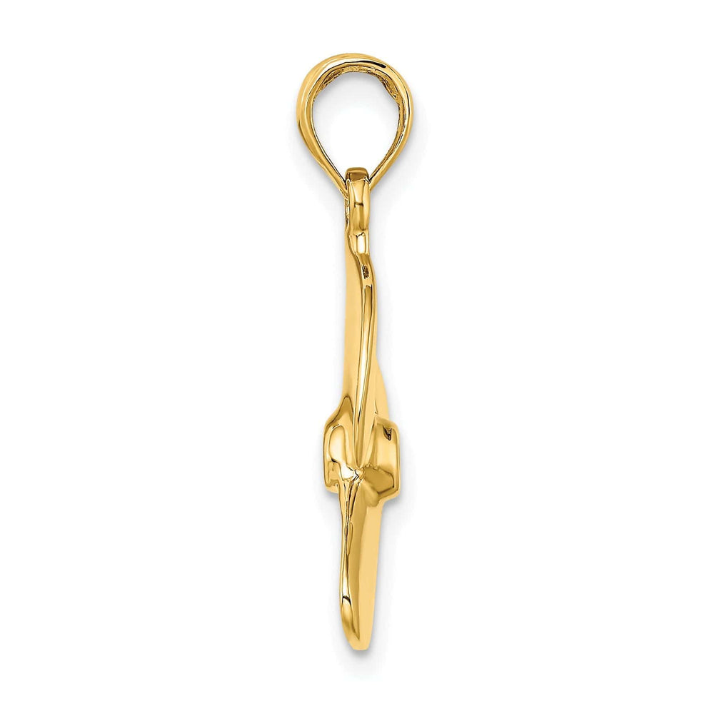 Lovely Rita's Pendants & Charms 14K Yellow Gold 3-D Polished Finished Three Blade Boat Propeller Charm