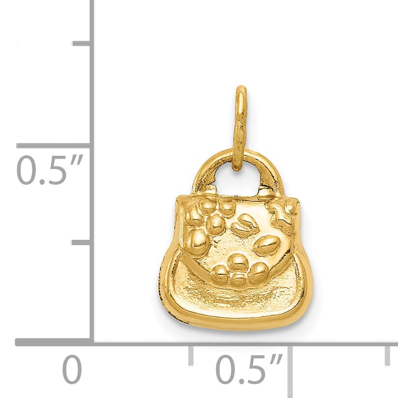Lovely Rita's Pendants & Charms 14k Yellow Gold 3-D Purse Charm Pendant