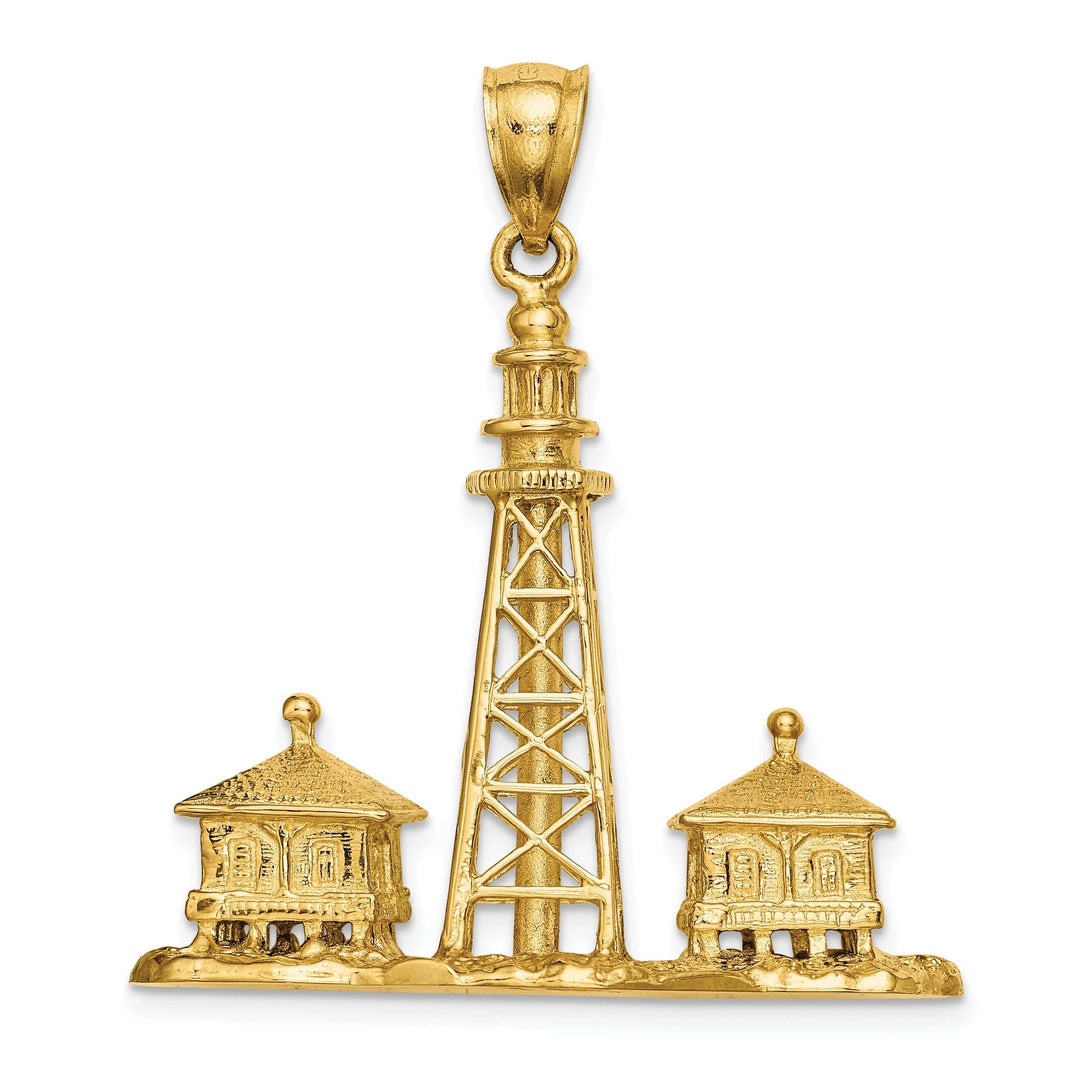 Lovely Rita's Pendants & Charms 14K Yellow Gold 3-D SANIBEL ISLAND Florida Lighthouse Pendant