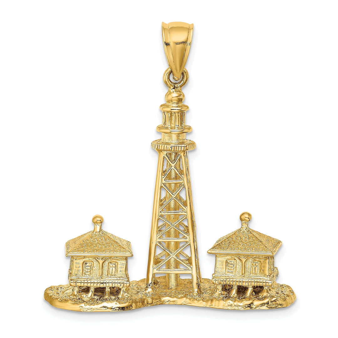 Lovely Rita's Pendants & Charms 14K Yellow Gold 3-D SANIBEL ISLAND Florida Lighthouse Pendant
