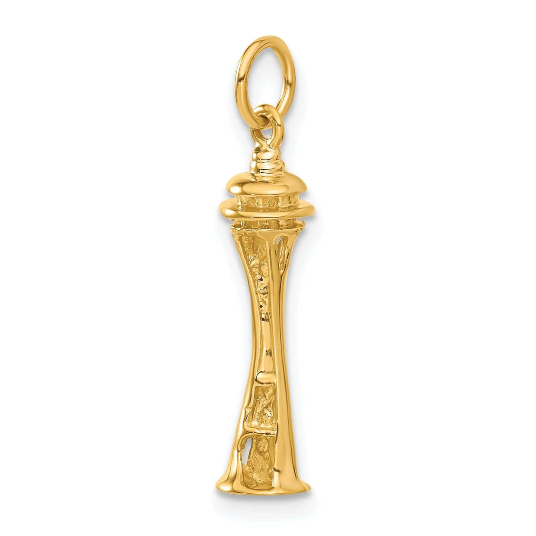 Lovely Rita's Pendants & Charms 14k Yellow Gold 3-D Seattle Space Needle Building Pendant