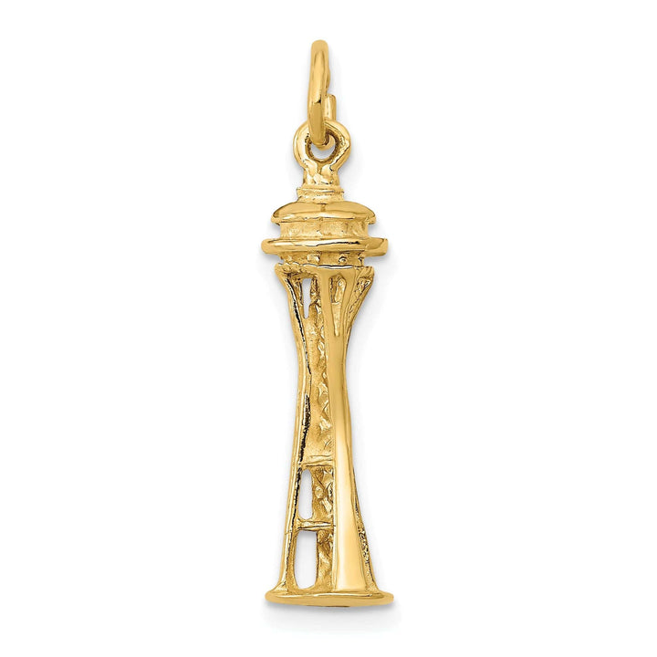 Lovely Rita's Pendants & Charms 14k Yellow Gold 3-D Seattle Space Needle Building Pendant