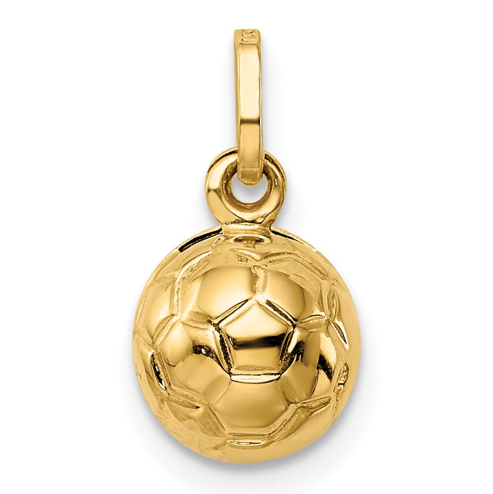 Lovely Rita's Pendants & Charms 14k Yellow Gold 3-D Soccer Ball Charm Pendant
