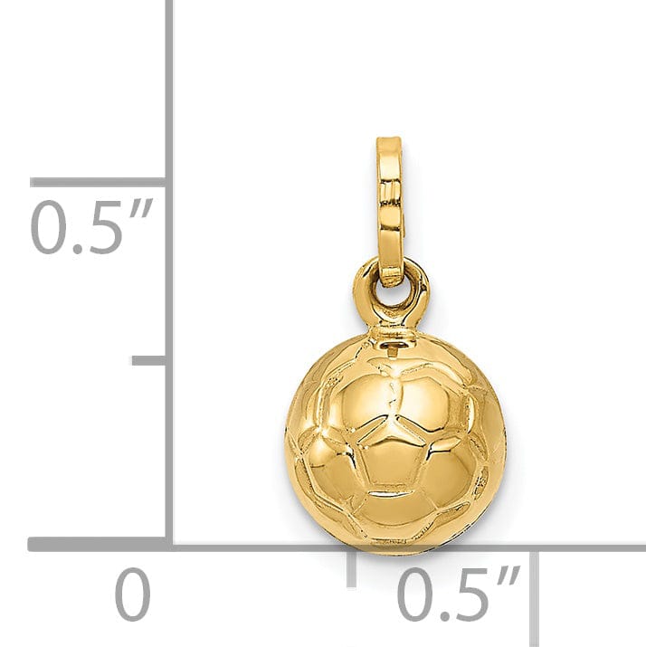 Lovely Rita's Pendants & Charms 14k Yellow Gold 3-D Soccer Ball Charm Pendant