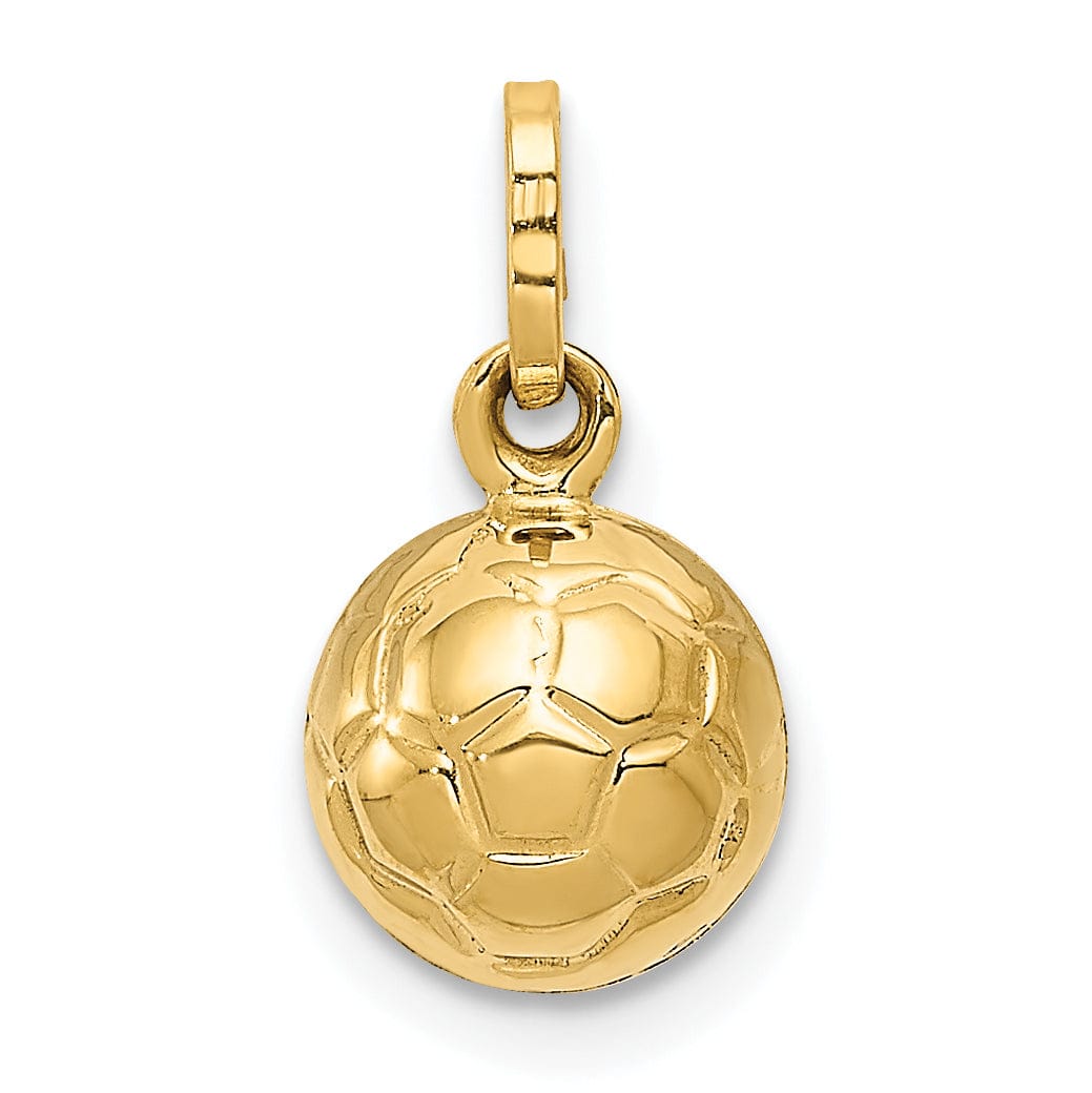 Lovely Rita's Pendants & Charms 14k Yellow Gold 3-D Soccer Ball Charm Pendant