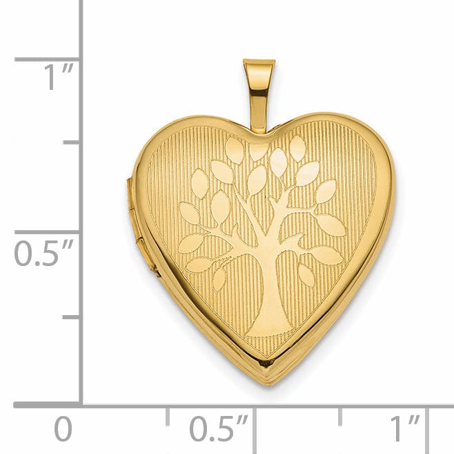 Lovely Rita's Pendants & Charms 14K Yellow Gold 3-D Solid Tree Heart Locket