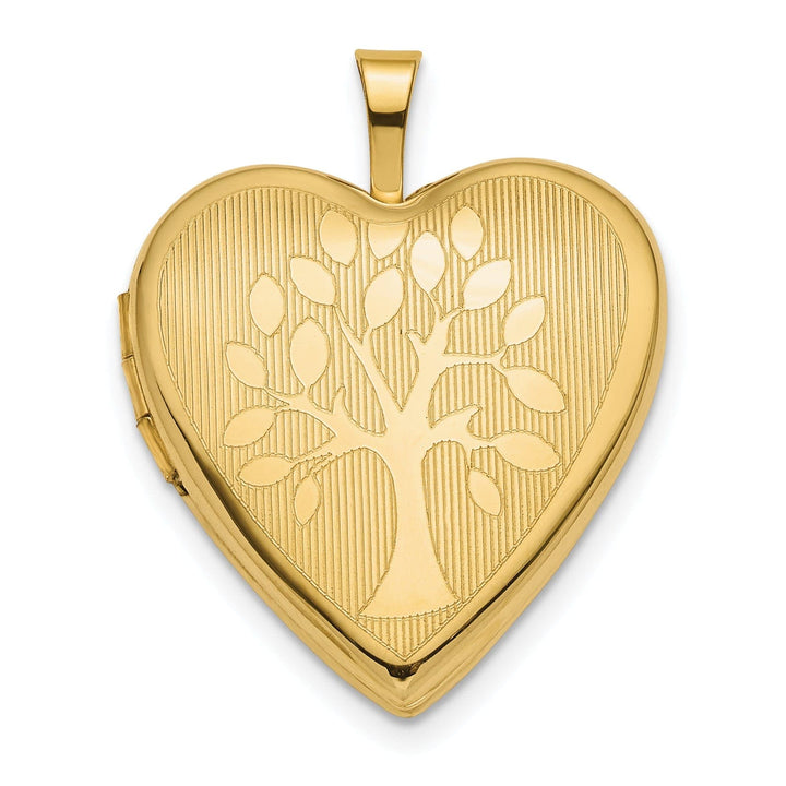 Lovely Rita's Pendants & Charms 14K Yellow Gold 3-D Solid Tree Heart Locket