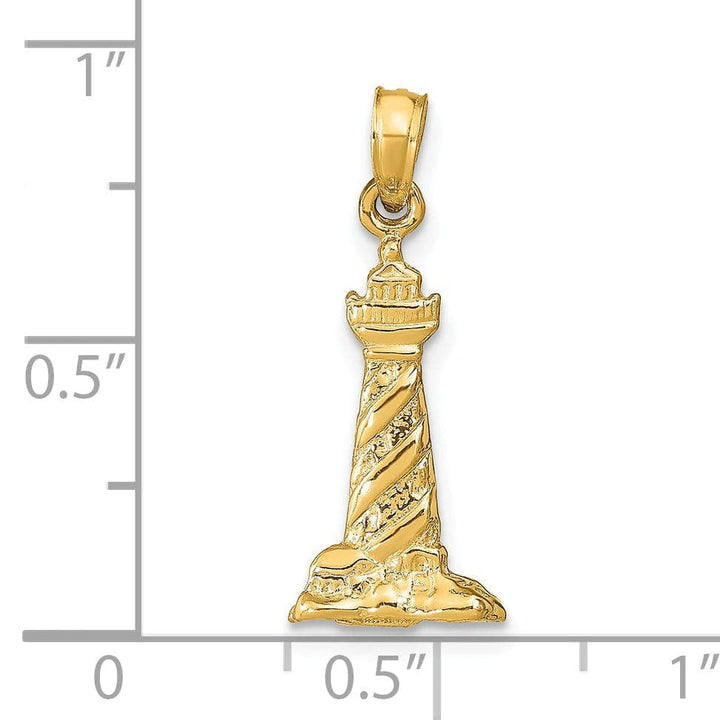 Lovely Rita's Pendants & Charms 14k Yellow Gold 3-D St. Augustine Lighthouse Pendant