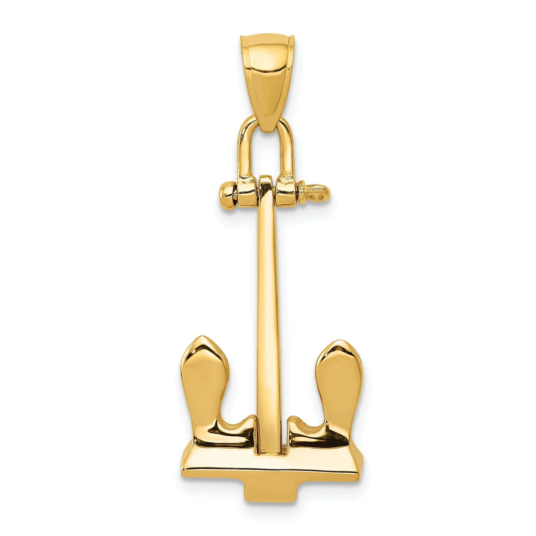 Lovely Rita's Pendants & Charms 14k Yellow Gold 3-D T-Bar Style Anchor Pendant