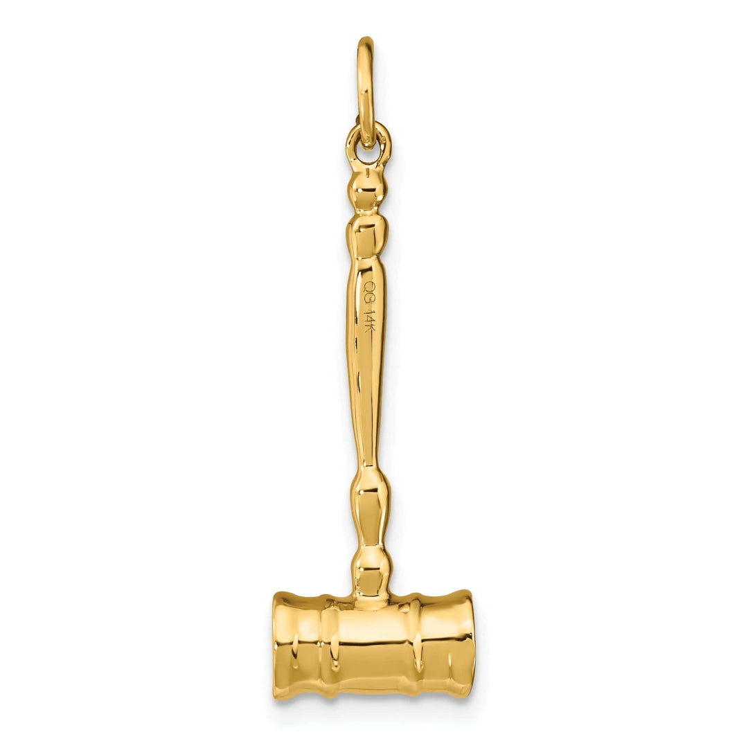 Lovely Rita's Pendants & Charms 14k Yellow Gold 3-Dimensional Gavel Pendant