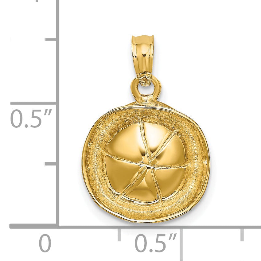 Lovely Rita's Pendants & Charms 14K Yellow Gold 3-Dimensional Polish Finish Sailor Hat Charm Pendant