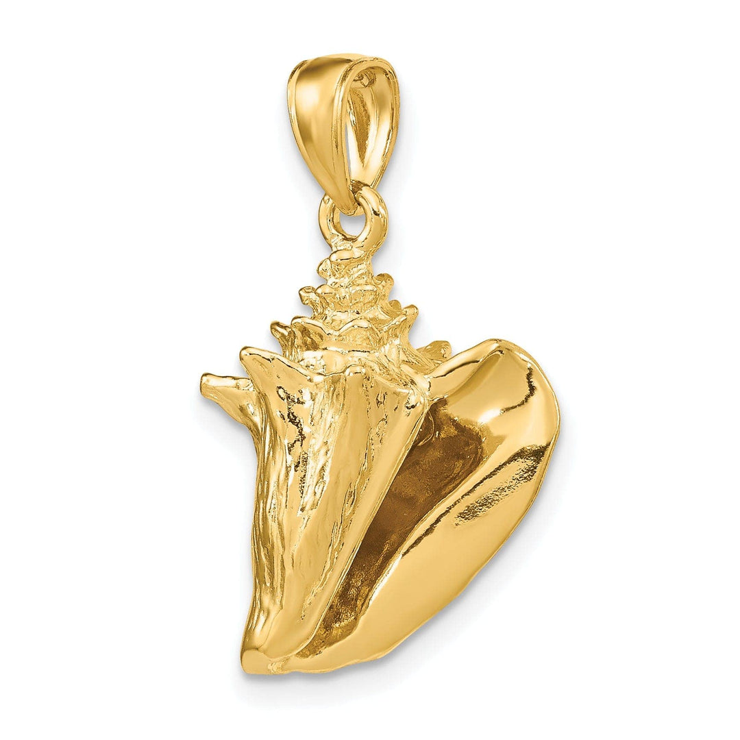 Lovely Rita's Pendants & Charms 14K Yellow Gold 3-Dimensional Polished Finish Conch Shell Charm Pendant