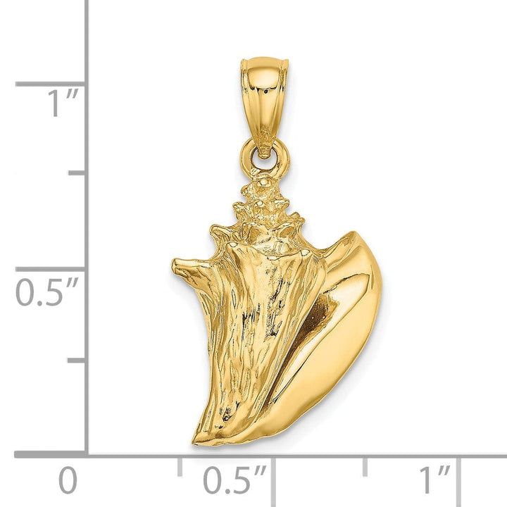 Lovely Rita's Pendants & Charms 14K Yellow Gold 3-Dimensional Polished Finish Conch Shell Charm Pendant