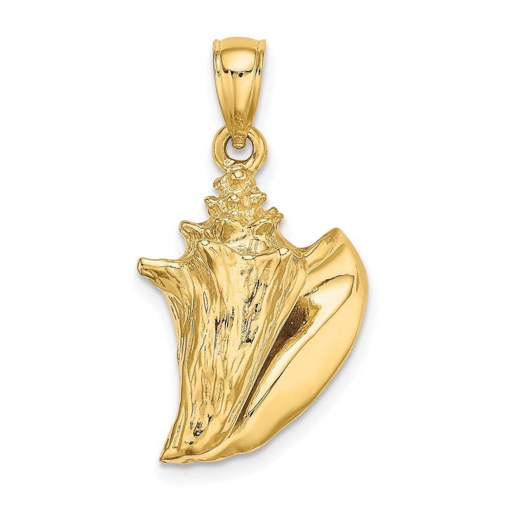 Lovely Rita's Pendants & Charms 14K Yellow Gold 3-Dimensional Polished Finish Conch Shell Charm Pendant