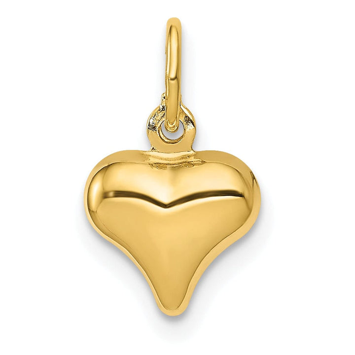 Lovely Rita's Pendants & Charms 14K Yellow Gold 3-Dimensional Polished Finish Hollow Puffed Heart Shape Charm Pendant
