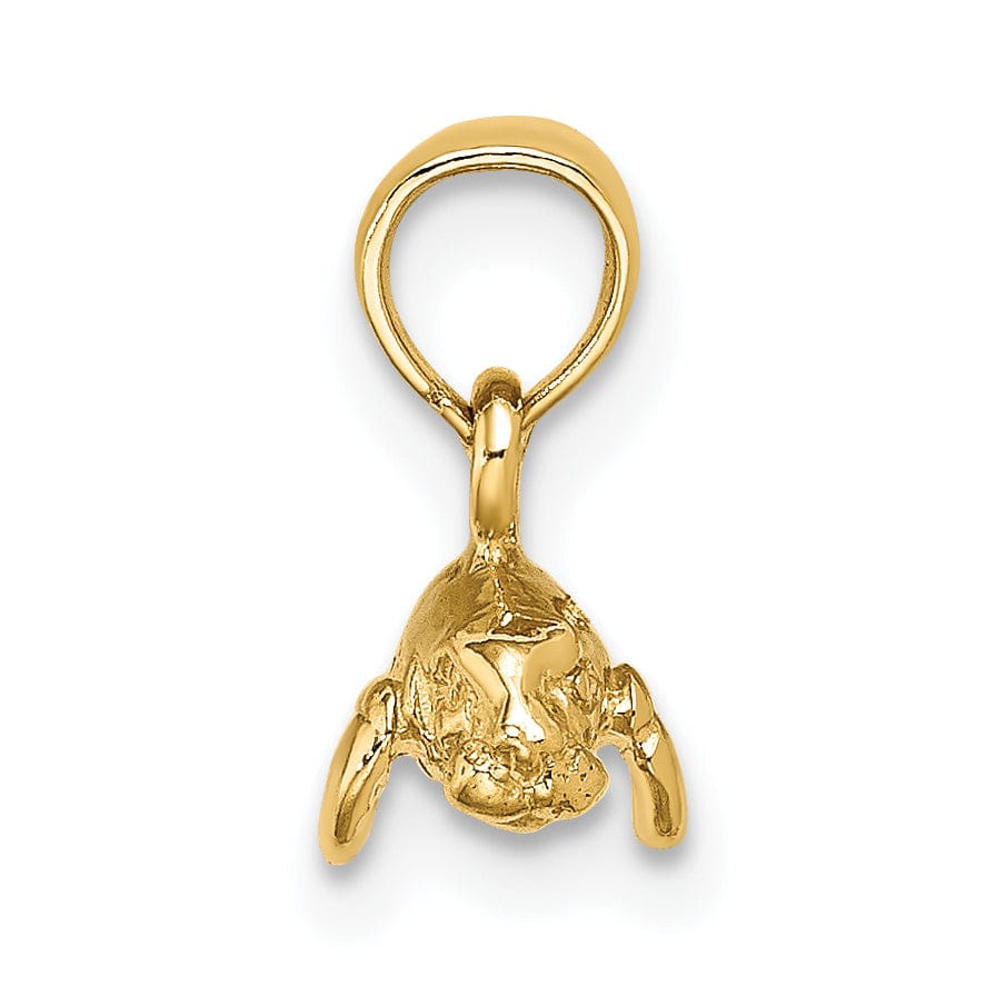 Lovely Rita's Pendants & Charms 14K Yellow Gold 3-Dimensional Polished Finish Small Size Swimming Manatee Design Charm Pendant