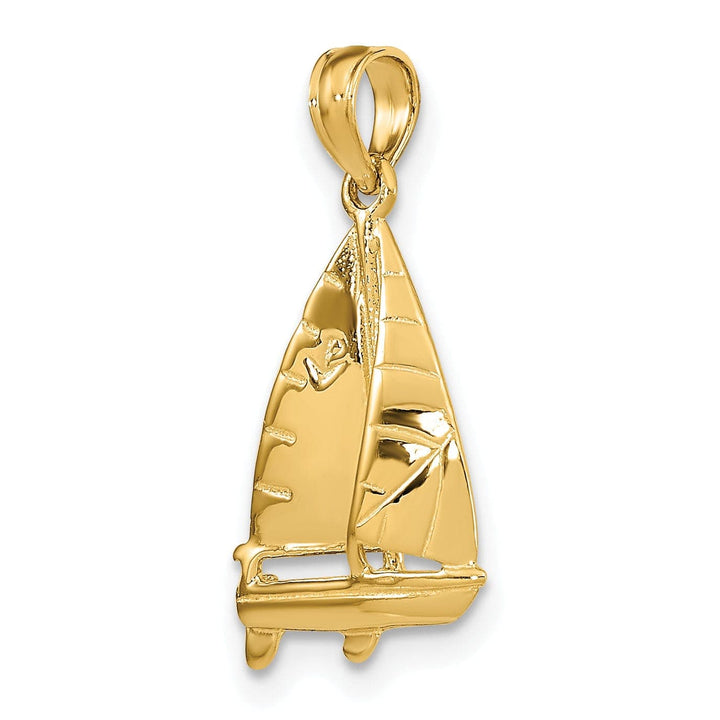 Lovely Rita's Pendants & Charms 14K Yellow Gold 3-Dimensional Polished Finished sail boat Charm Pendant