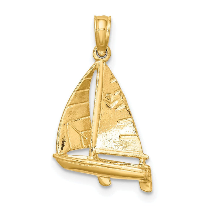 Lovely Rita's Pendants & Charms 14K Yellow Gold 3-Dimensional Polished Finished sail boat Charm Pendant