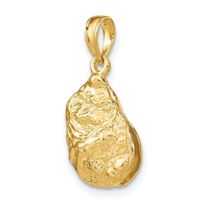 Lovely Rita's Pendants & Charms 14K Yellow Gold 3-Dimensional Polished Texture Finish Oyster Shell Charm Pendant