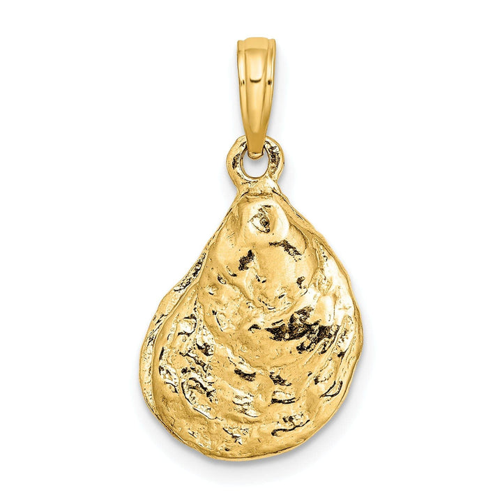 Lovely Rita's Pendants & Charms 14K Yellow Gold 3-Dimensional Polished Texture Finish Oyster Shell Charm Pendant