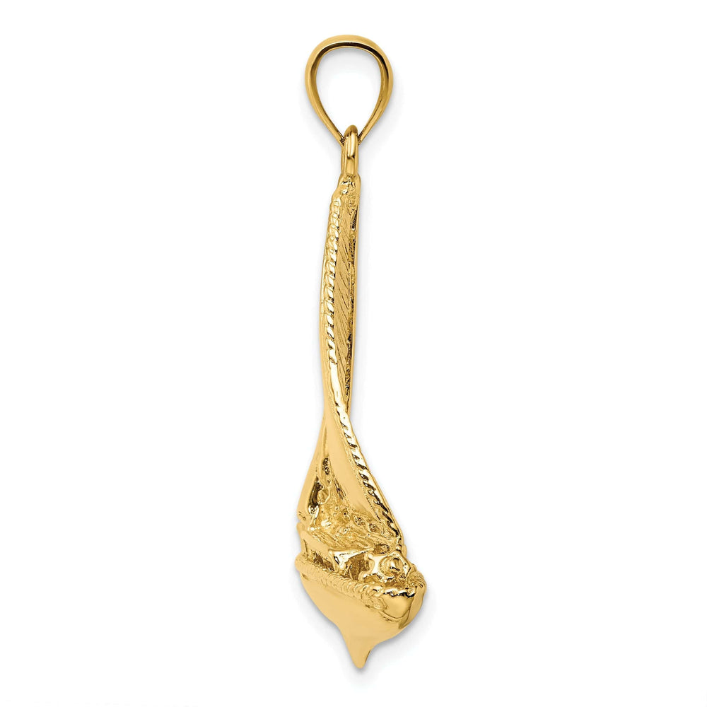 Lovely Rita's Pendants & Charms 14K Yellow Gold 3-Dimensional Polished Textured Finished Sailboat Design Charm Pendant