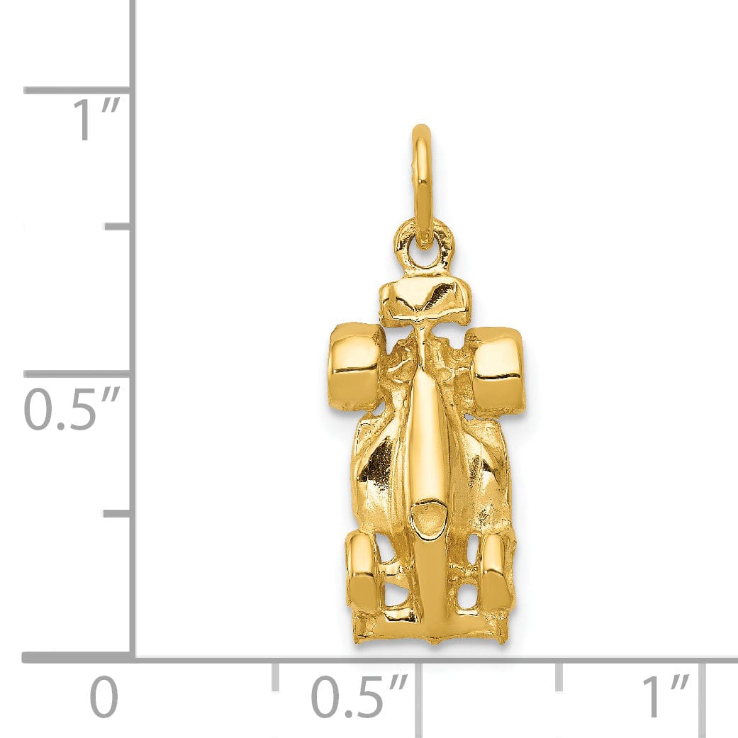 Lovely Rita's Pendants & Charms 14k Yellow Gold 3-Dimensional Race Car Charm
