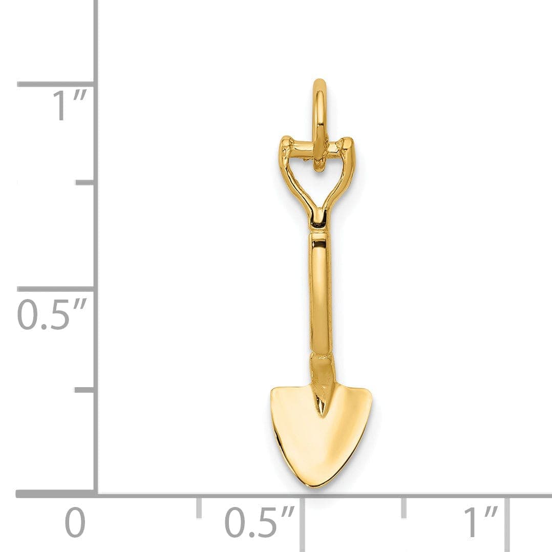 Lovely Rita's Pendants & Charms 14k Yellow Gold 3-Dimensional Shovel Pendant