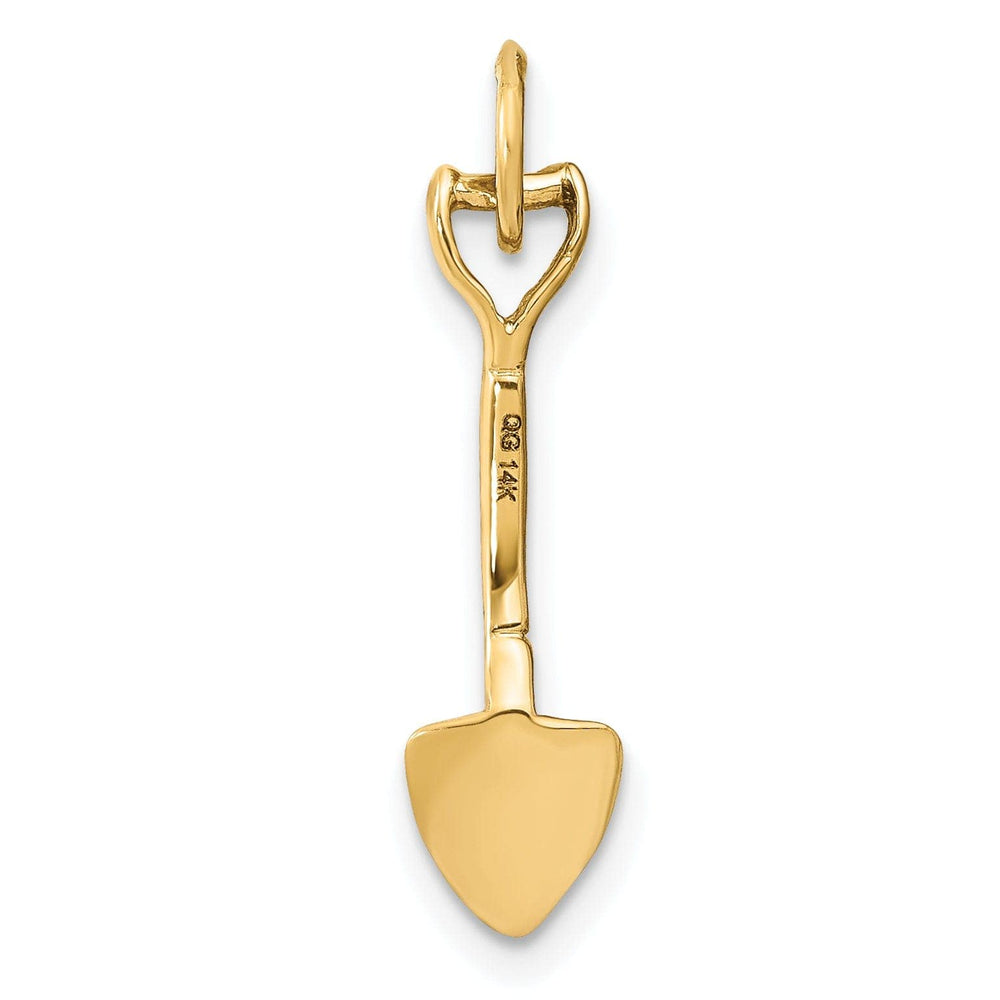 Lovely Rita's Pendants & Charms 14k Yellow Gold 3-Dimensional Shovel Pendant