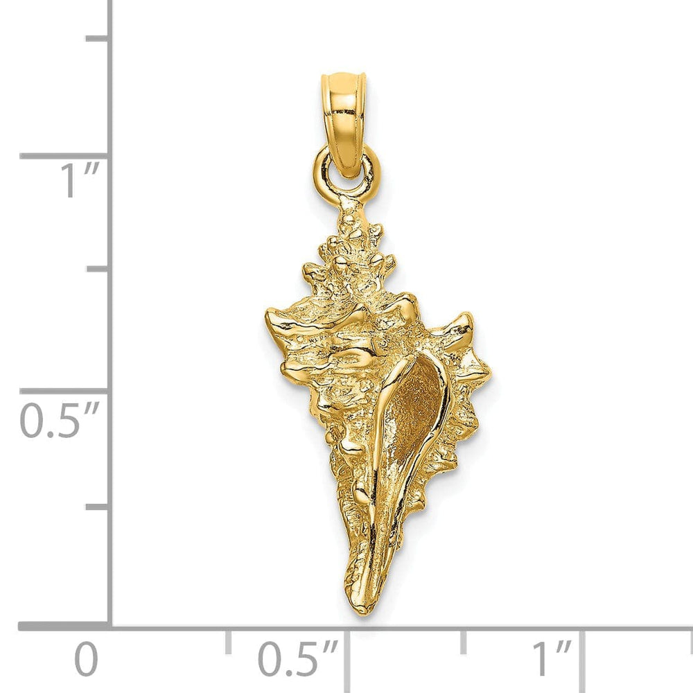 Lovely Rita's Pendants & Charms 14K Yellow Gold  3-Dimensional Texture Polished Finish Conch Shell Charm Pendant