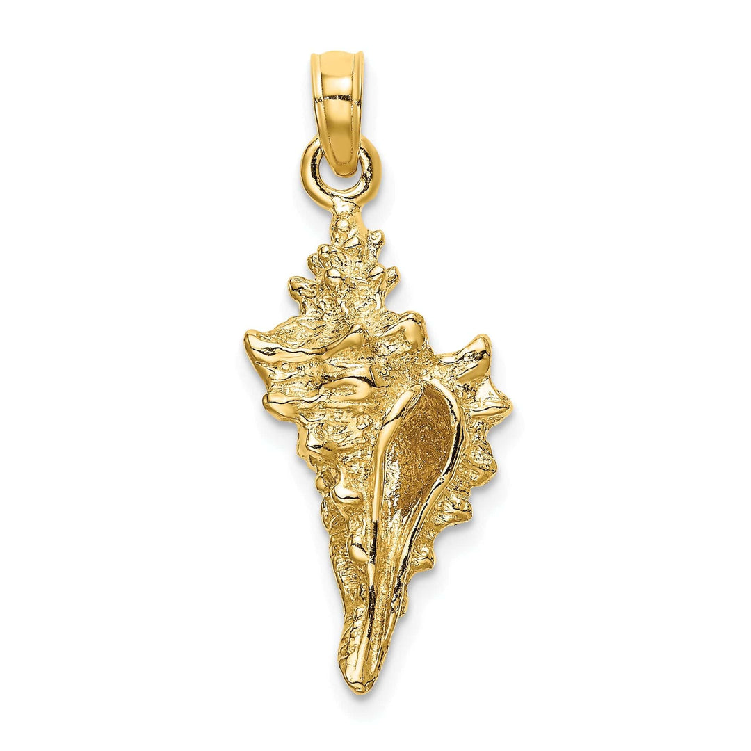 Lovely Rita's Pendants & Charms 14K Yellow Gold  3-Dimensional Texture Polished Finish Conch Shell Charm Pendant