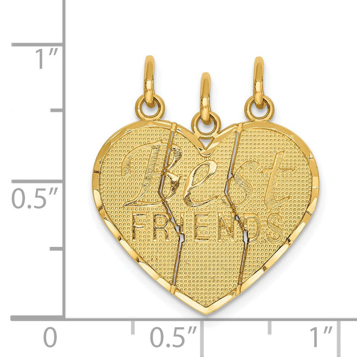 Lovely Rita's Pendants & Charms 14k Yellow Gold 3 piece Breakapart Friend Charm
