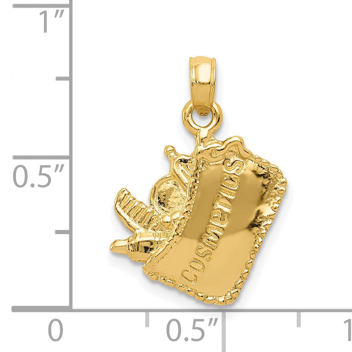 Lovely Rita's Pendants & Charms 14k Yellow Gold 3D Cosmetic Pouch Charm Pendant