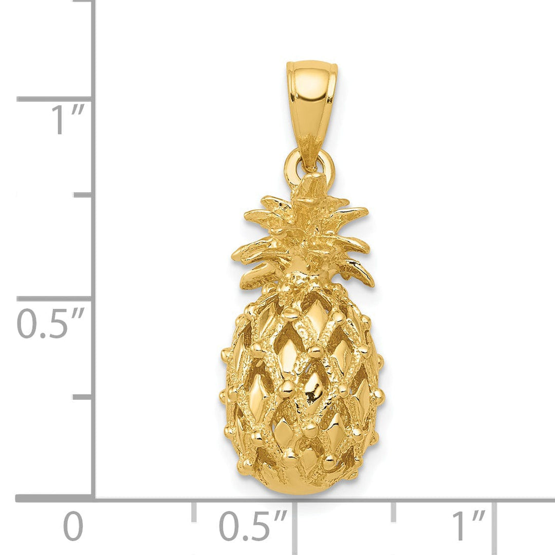 Lovely Rita's Pendants & Charms 14k Yellow Gold 3D Cut Out Pineapple Pendant