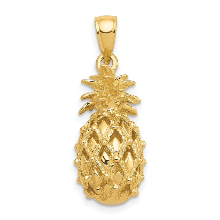 Lovely Rita's Pendants & Charms 14k Yellow Gold 3D Cut Out Pineapple Pendant