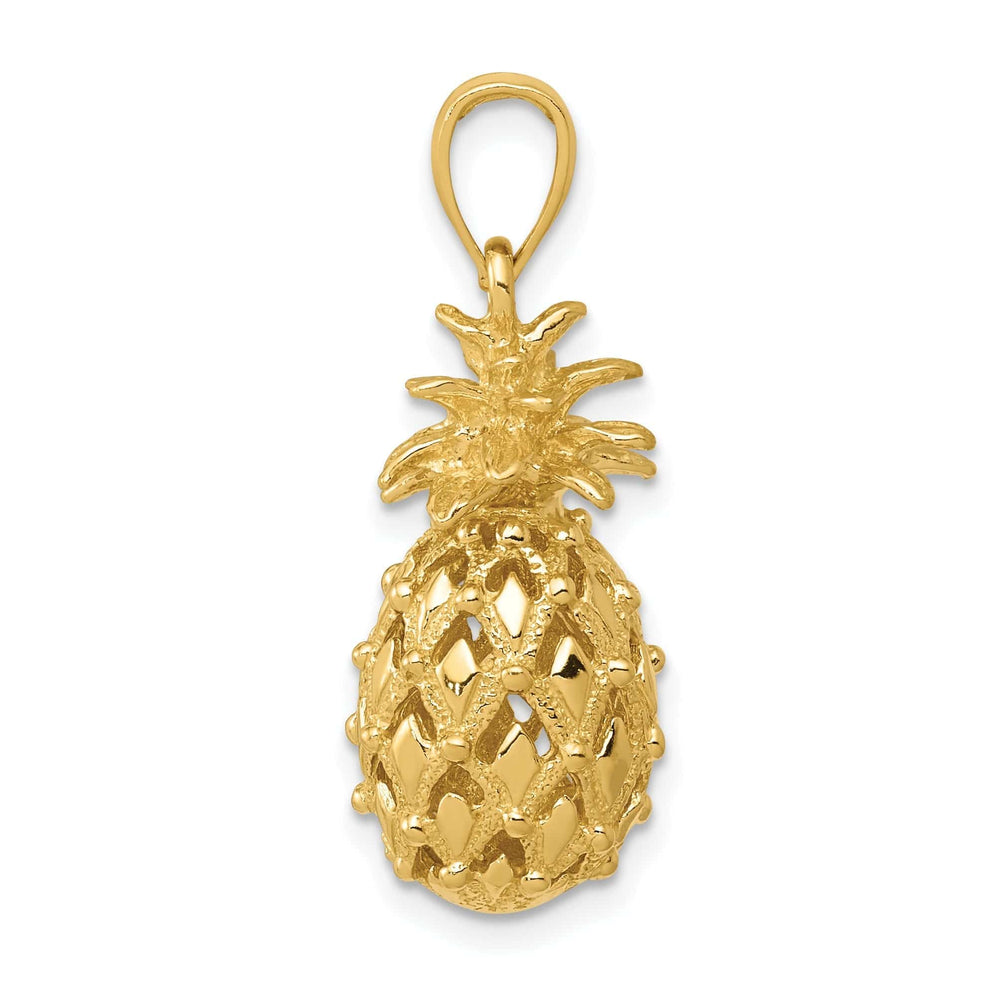 Lovely Rita's Pendants & Charms 14k Yellow Gold 3D Cut Out Pineapple Pendant