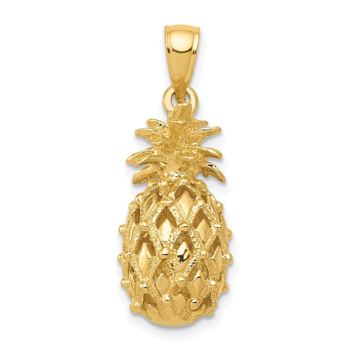 Lovely Rita's Pendants & Charms 14k Yellow Gold 3D Cut Out Pineapple Pendant