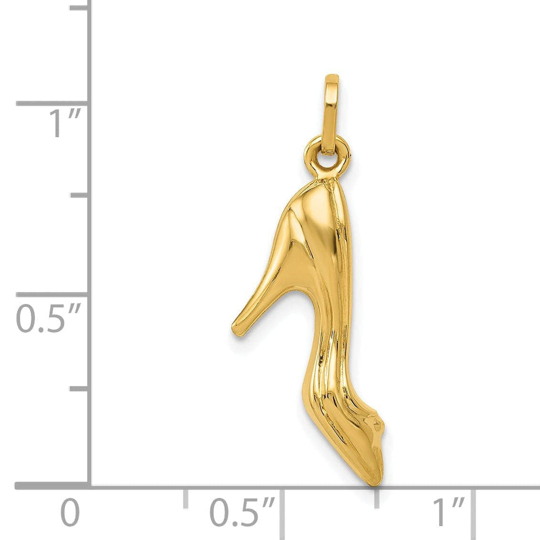 Lovely Rita's Pendants & Charms 14k Yellow Gold 3D High Heel Shoe Charm Pendant