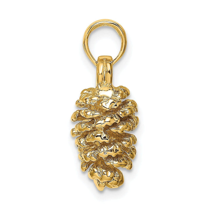 Lovely Rita's Pendants & Charms 14k Yellow Gold 3D Solid Textured Polished Finish Pinecone Charm Pendant