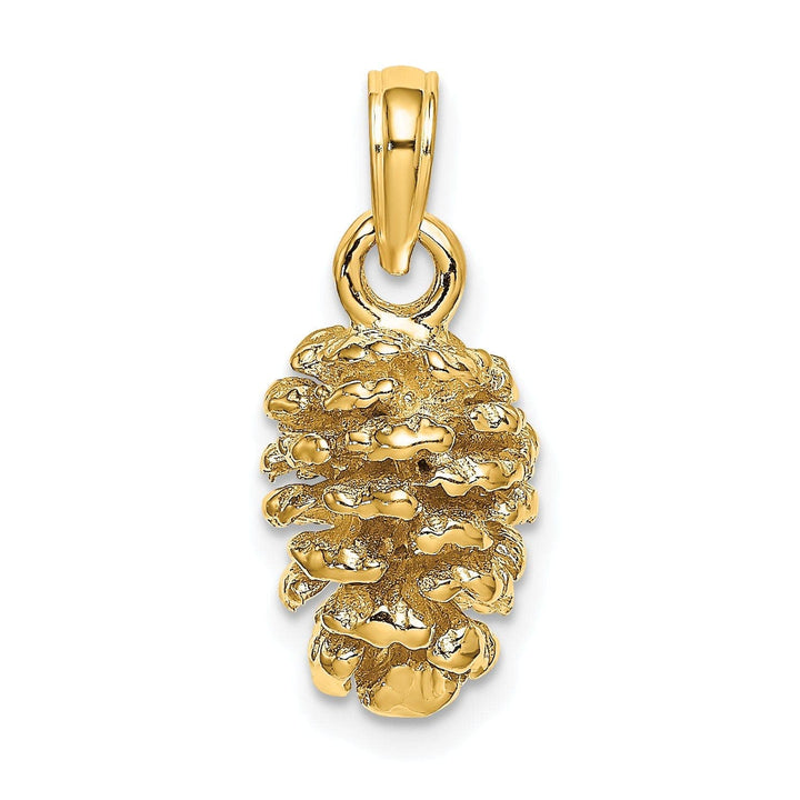 Lovely Rita's Pendants & Charms 14k Yellow Gold 3D Solid Textured Polished Finish Pinecone Charm Pendant