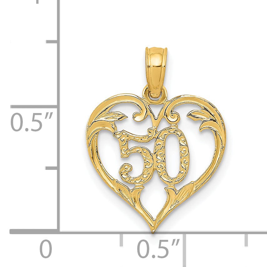 Lovely Rita's Pendants & Charms 14k Yellow Gold 50 in Heart Cut-out Pendant