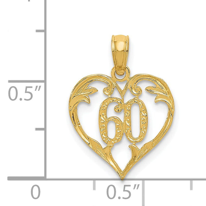 Lovely Rita's Pendants & Charms 14k Yellow Gold 60 Heart Charm Pendant