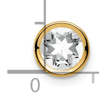 Lovely Rita's Pendants & Charms 14k Yellow Gold 6MM C.Z Polished Bezel Pendant