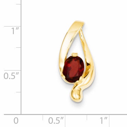 Lovely Rita's Pendants & Charms 14k Yellow Gold 8x6mm Oval Garnet Slide Pendant