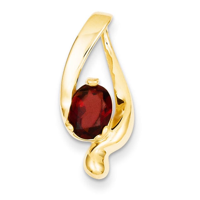 Lovely Rita's Pendants & Charms 14k Yellow Gold 8x6mm Oval Garnet Slide Pendant