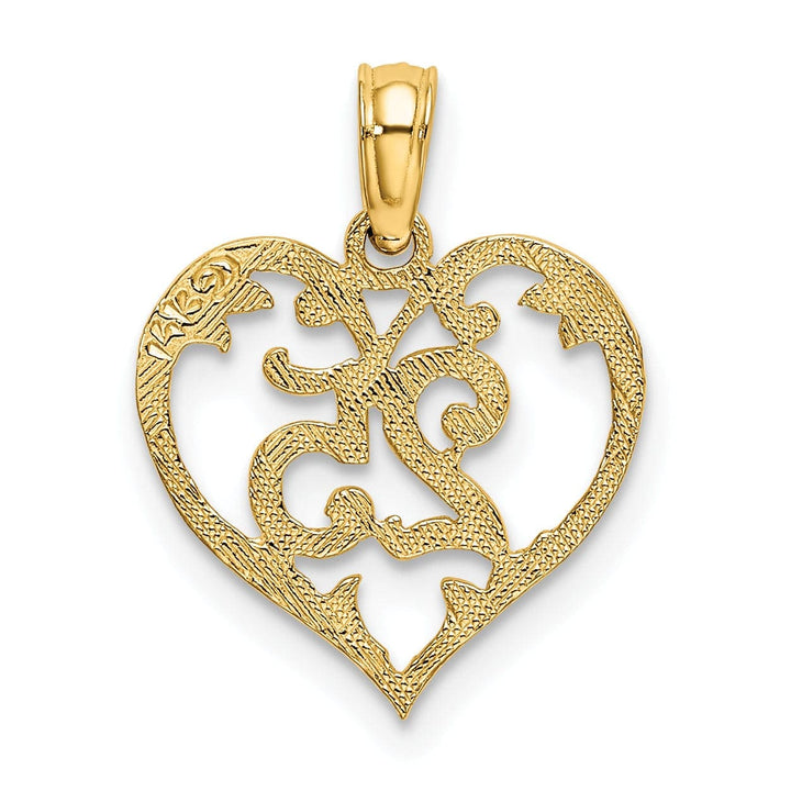 Lovely Rita's Pendants & Charms 14K Yellow Gold Age 25 In Heart Design Pendant