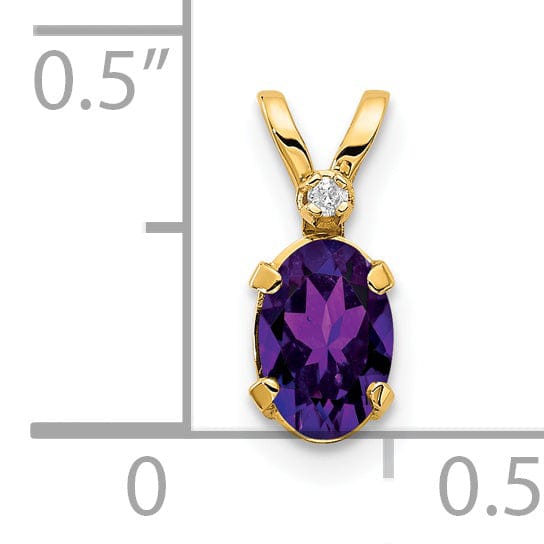 Lovely Rita's Pendants & Charms 14k Yellow Gold Amethyst Birthstone Pendant
