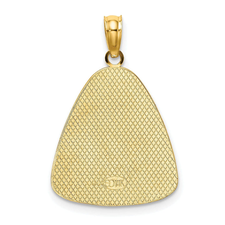 Lovely Rita's Pendants & Charms 14K Yellow Gold Angel Praying with Halo On Triangle Disc Pendant