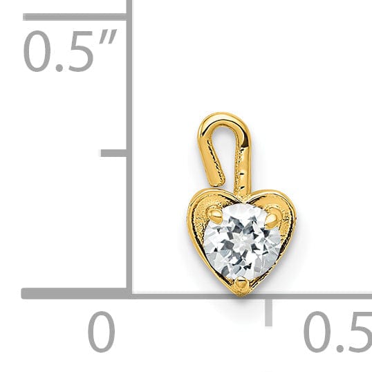 Lovely Rita's Pendants & Charms 14k Yellow Gold April Birthstone Heart Charm