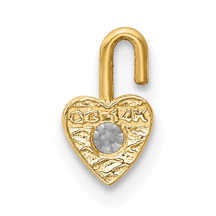 Lovely Rita's Pendants & Charms 14k Yellow Gold April Birthstone Heart Charm